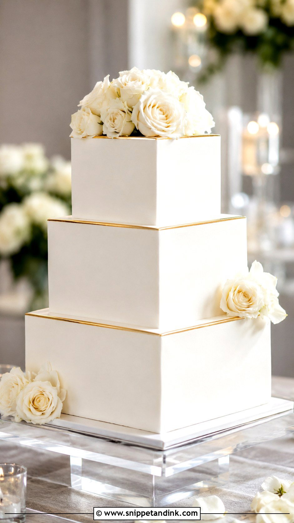 Square Wedding Cake - Snippet and Ink - 30 Simple Unique Wedding Cake Ideas