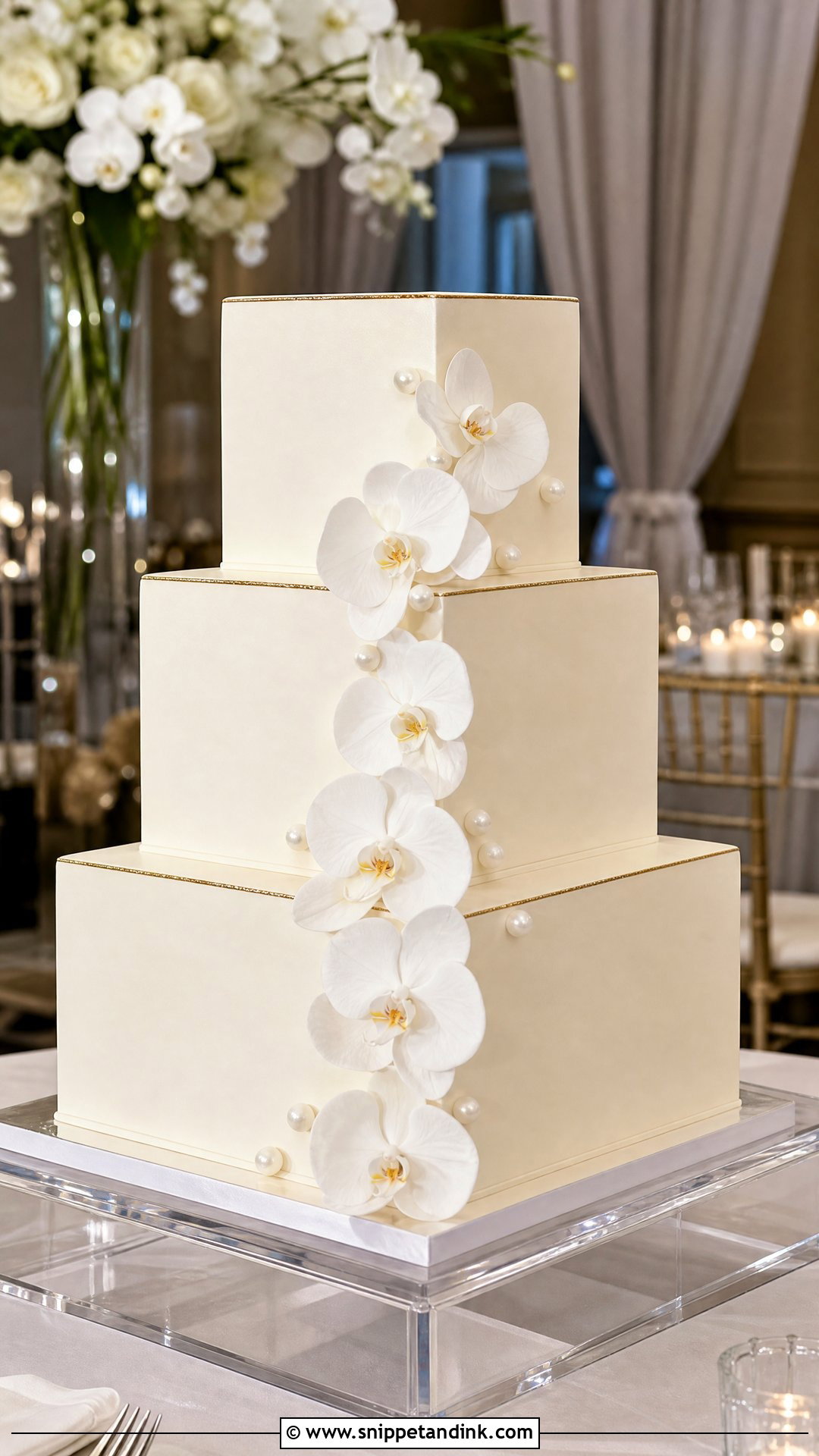 Square Wedding Cake - Snippet and Ink - 35 Wedding Cake Designs
