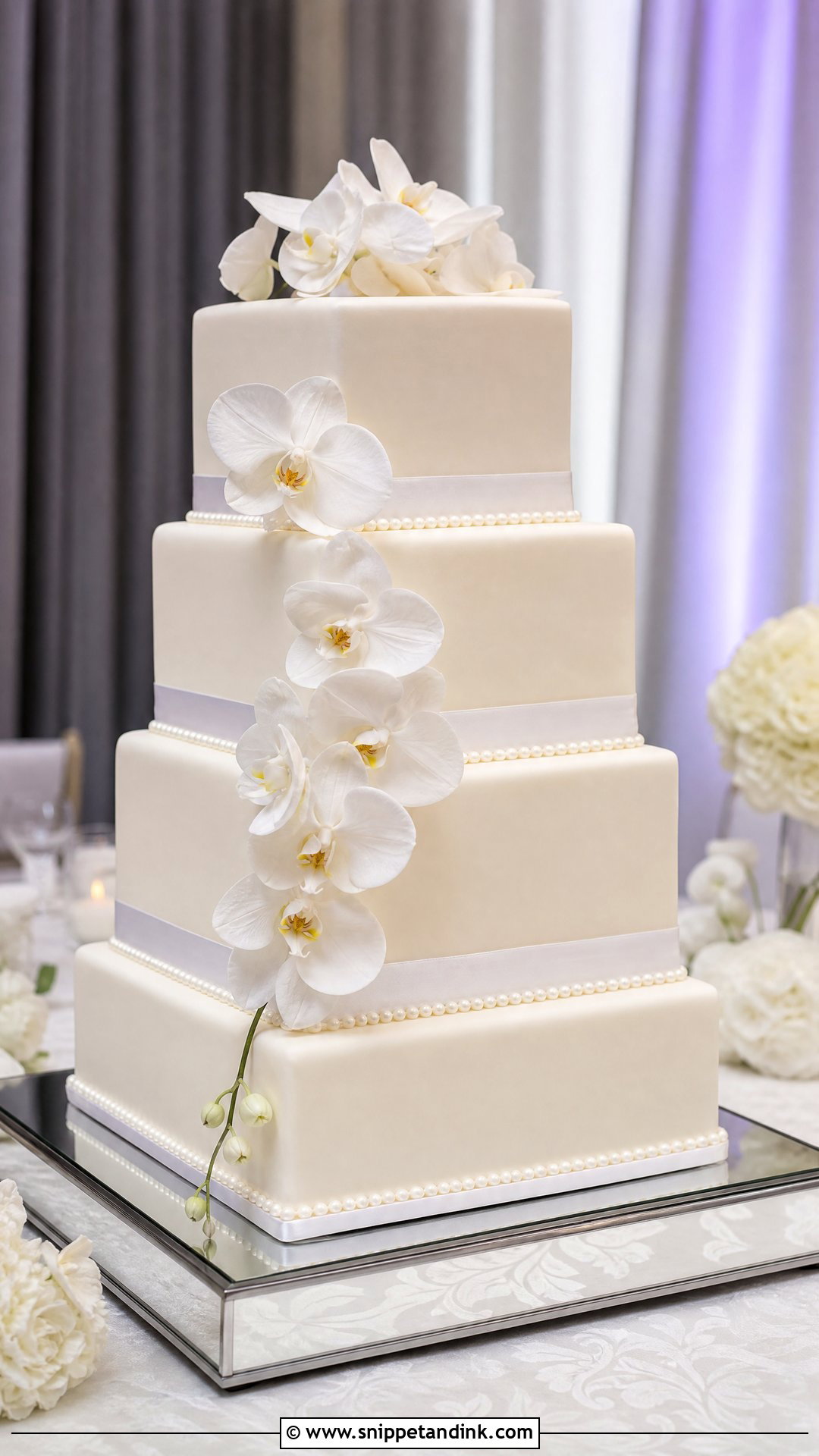 Square Wedding Cake - Snippet and Ink - 35 Wedding Cakes