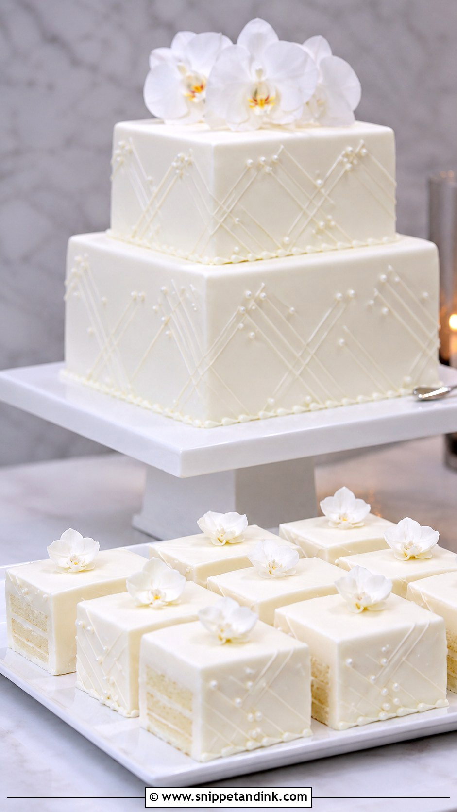 Square Wedding Cake Servings - Snippet and Ink - 20 Wedding Cake Serving Guide