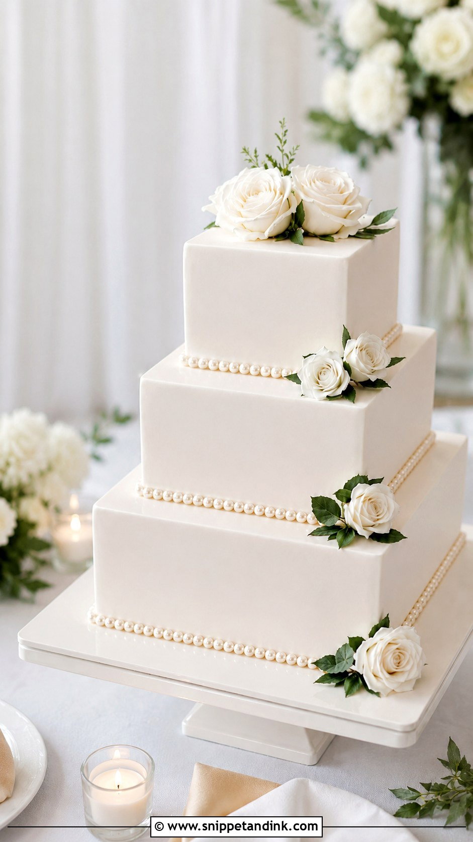Square Wedding Cake Size Guide - Snippet and Ink - 25 Wedding Cake Size Guide