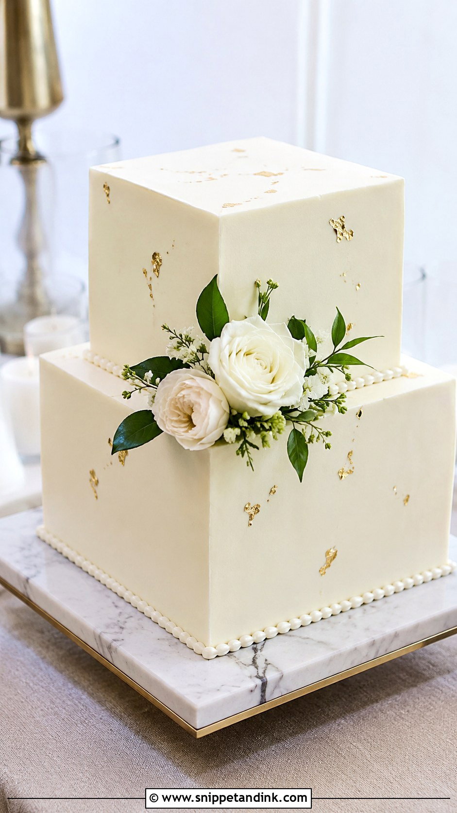 Square Wedding Cake With Clean Edges - Snippet and Ink - 25 Simple Wedding Cake Decoration Ideas