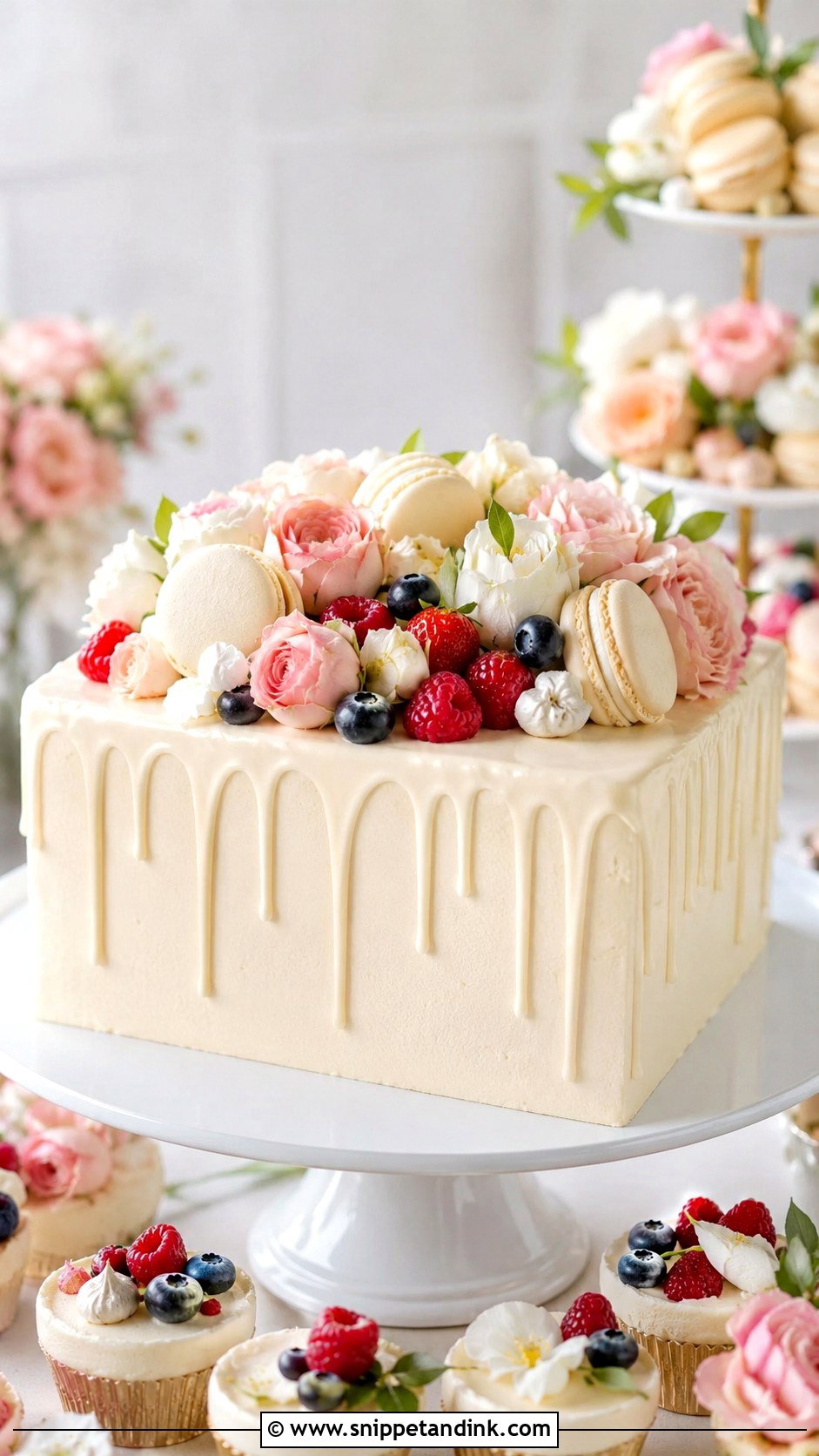 Square Wedding Cake With Drip - Snippet and Ink - 30 Square Wedding Cakes 1 Tier