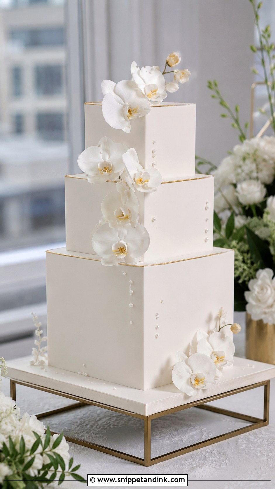 Square Wedding Cake - Snippet and Ink - 20 Beautiful Wedding Cakes
