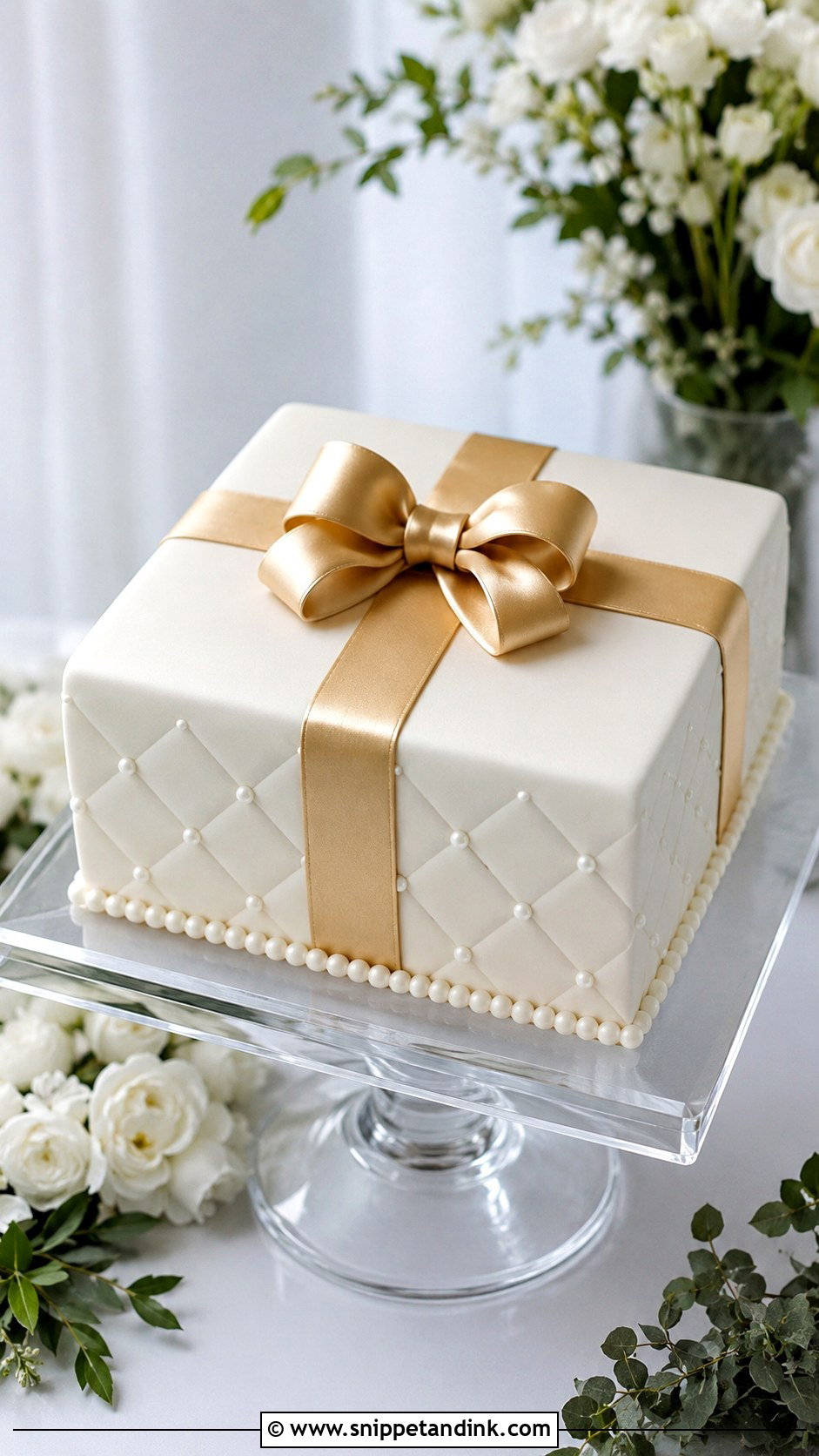 Square Wedding Gift Cake - Snippet and Ink - 20 Gift Cake Design Ideas for Wedding