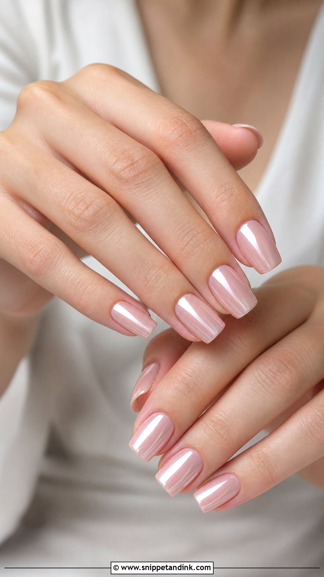 Square Wedding Nails With Blush Chrome - Snippet and Ink - 25 Square Wedding Nails for Bride