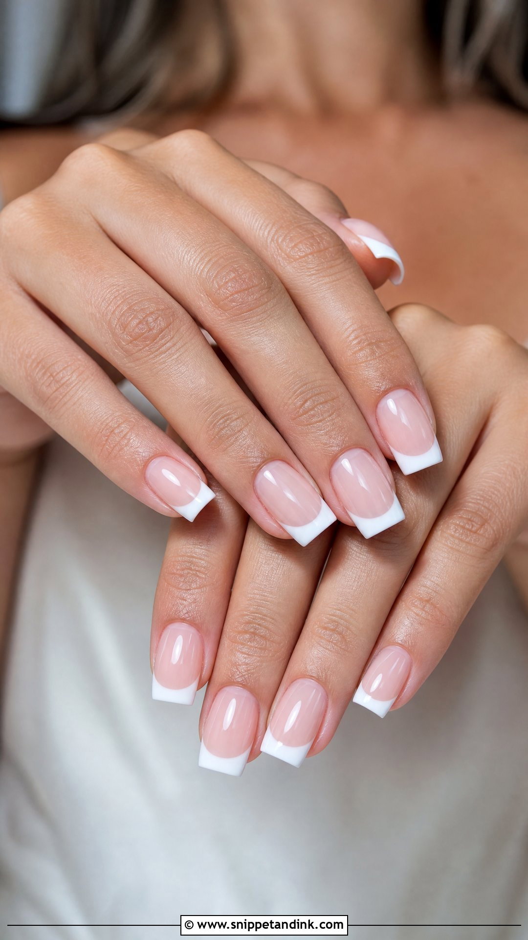 Square Wedding Nails With Classic French Tips - Snippet and Ink - 25 Square Wedding Nails for Bride