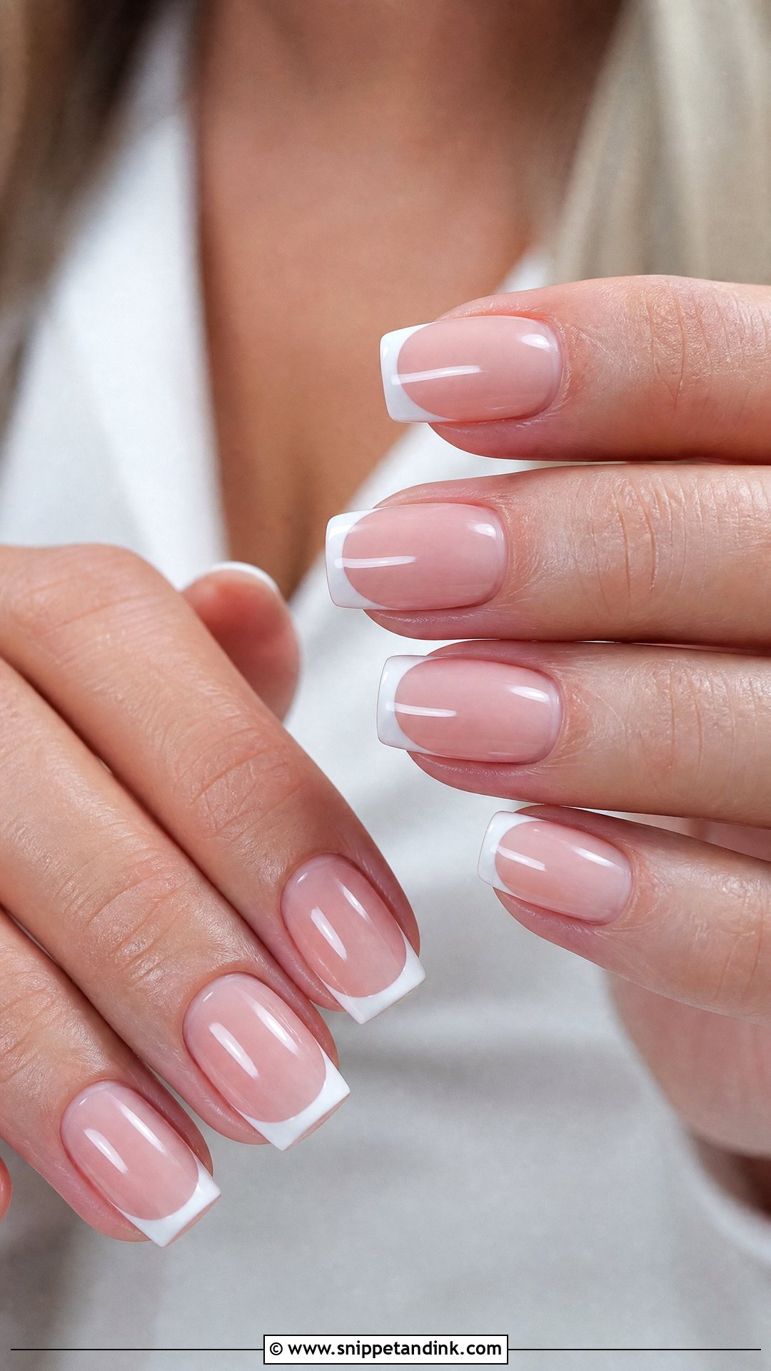 Square Wedding Nails With Classic French Tips - Snippet and Ink - 25 Nail for Wedding Ideas