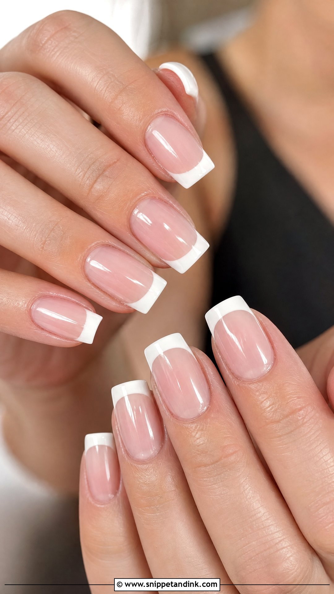 Square Wedding Nails With Clean French Tips - Snippet and Ink - 35 Nail Art Wedding Ideas