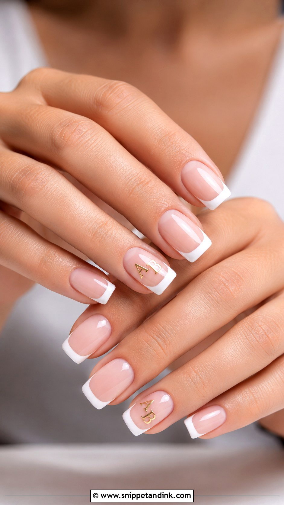 Square Wedding Nails With Initials - Snippet and Ink - 20 Wedding Nails with Initials