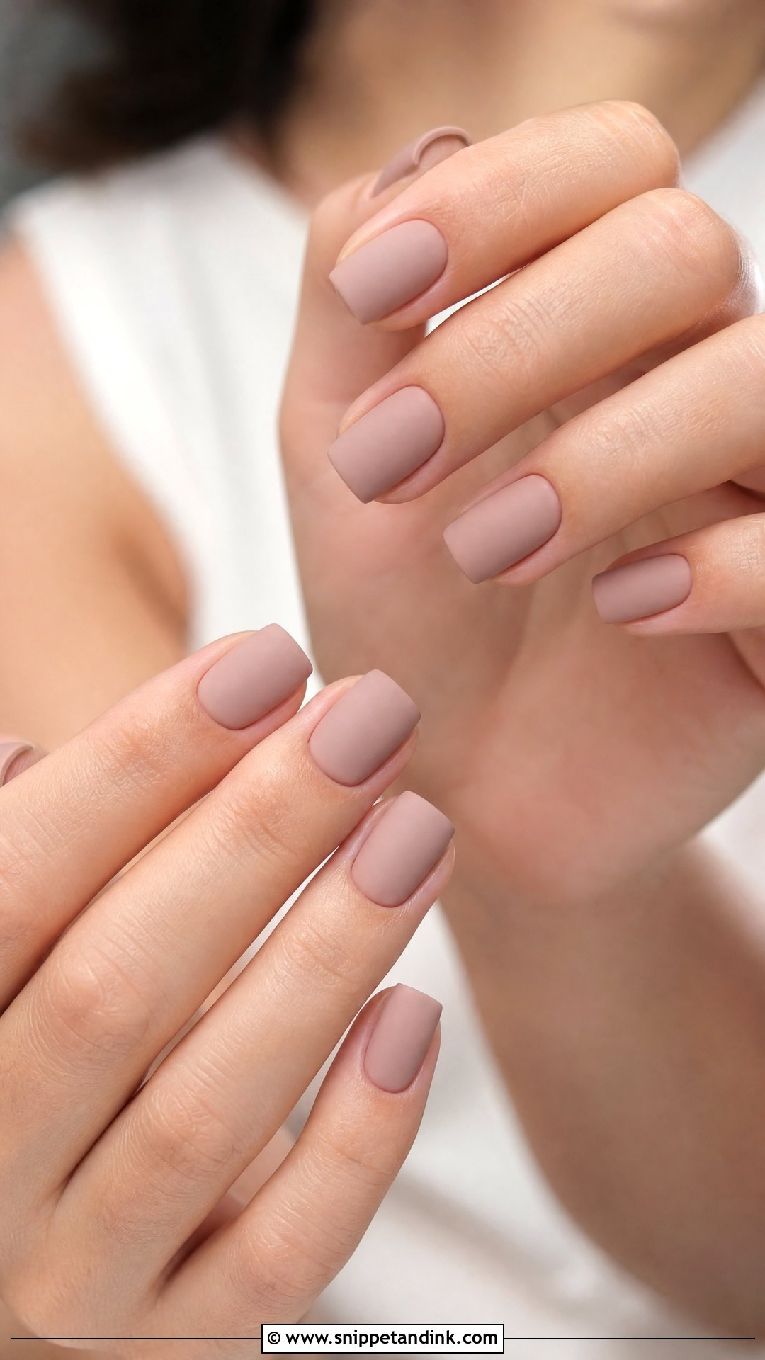 Square Wedding Nails With Matte Nude Finish - Snippet and Ink - 25 Square Wedding Nails for Bride
