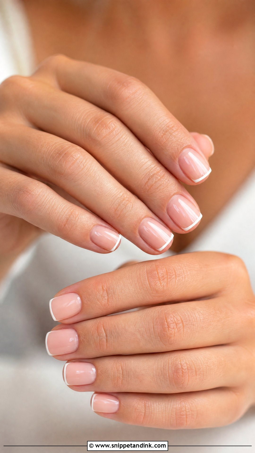Square Wedding Nails With Micro French Tips - Snippet and Ink - 25 Square Wedding Nails for Bride
