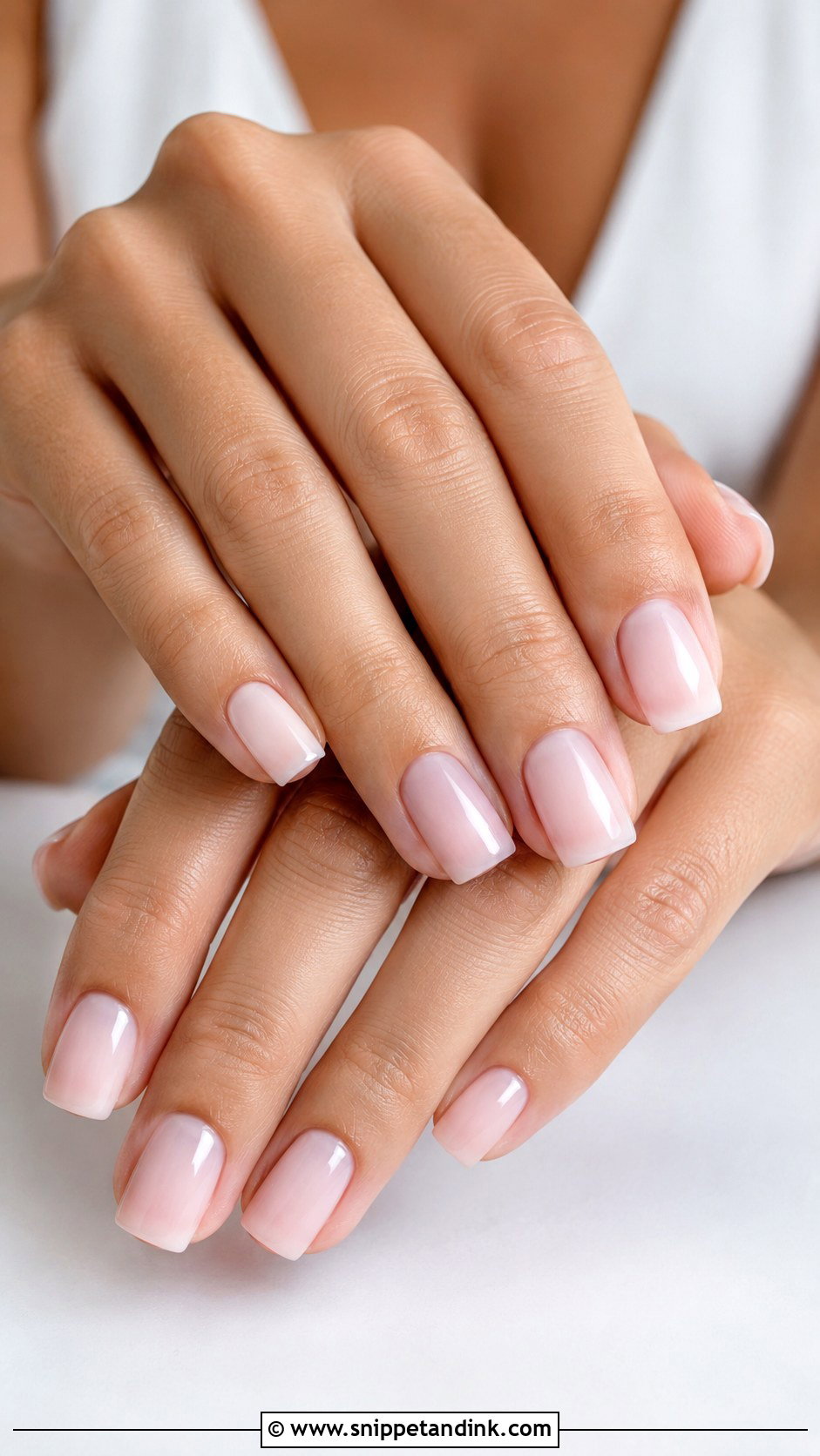 Square Wedding Nails With Milky Pink Polish - Snippet and Ink - 30 Nail Art for Wedding Ideas