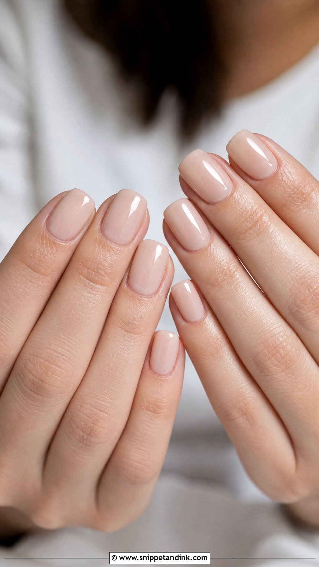 Square Wedding Nails With Sheer Beige Polish - Snippet and Ink - 25 Square Wedding Nails for Bride