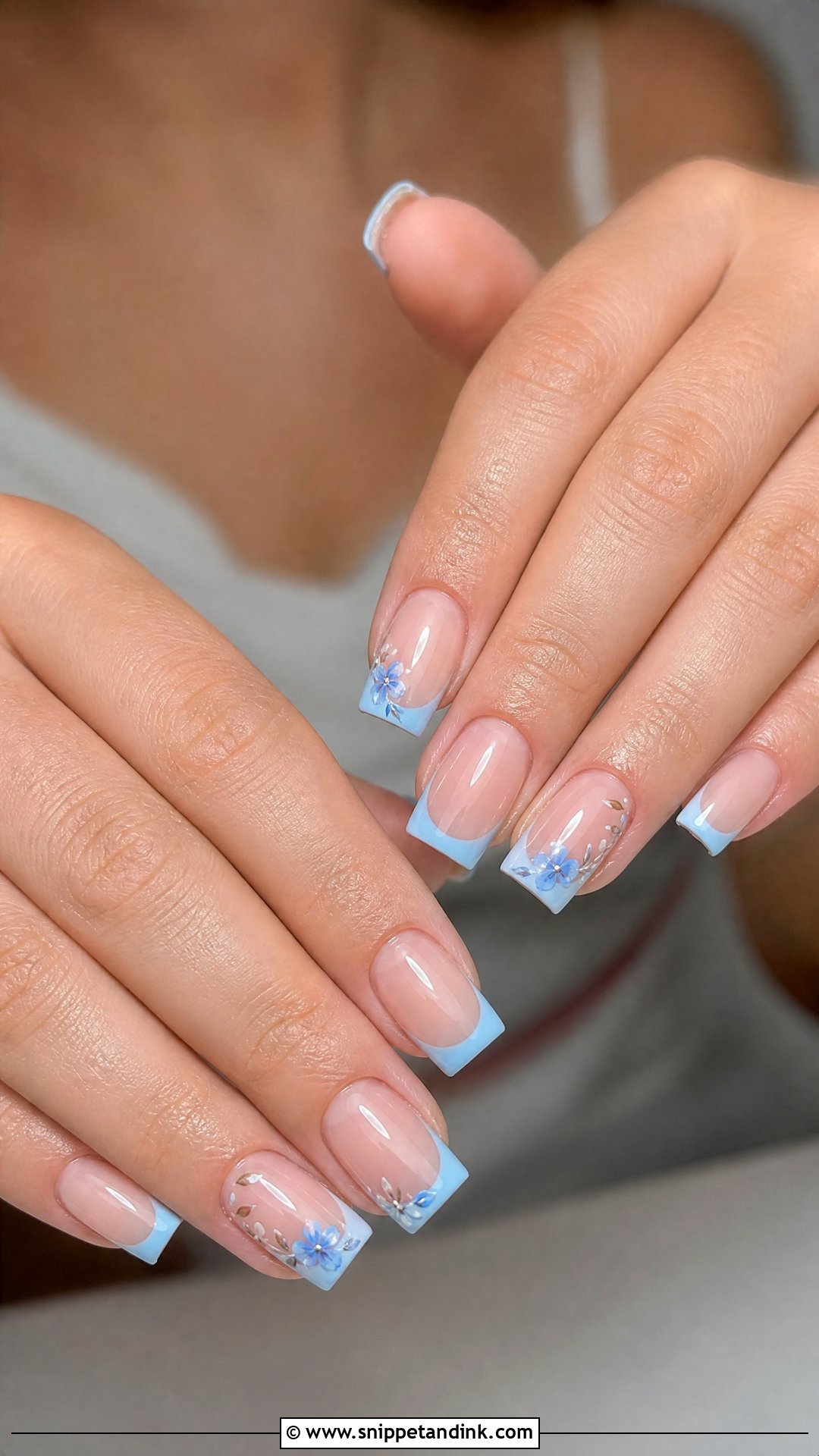 Square Wedding Nails With Something Blue - Snippet and Ink - 25 Square Wedding Nails for Bride