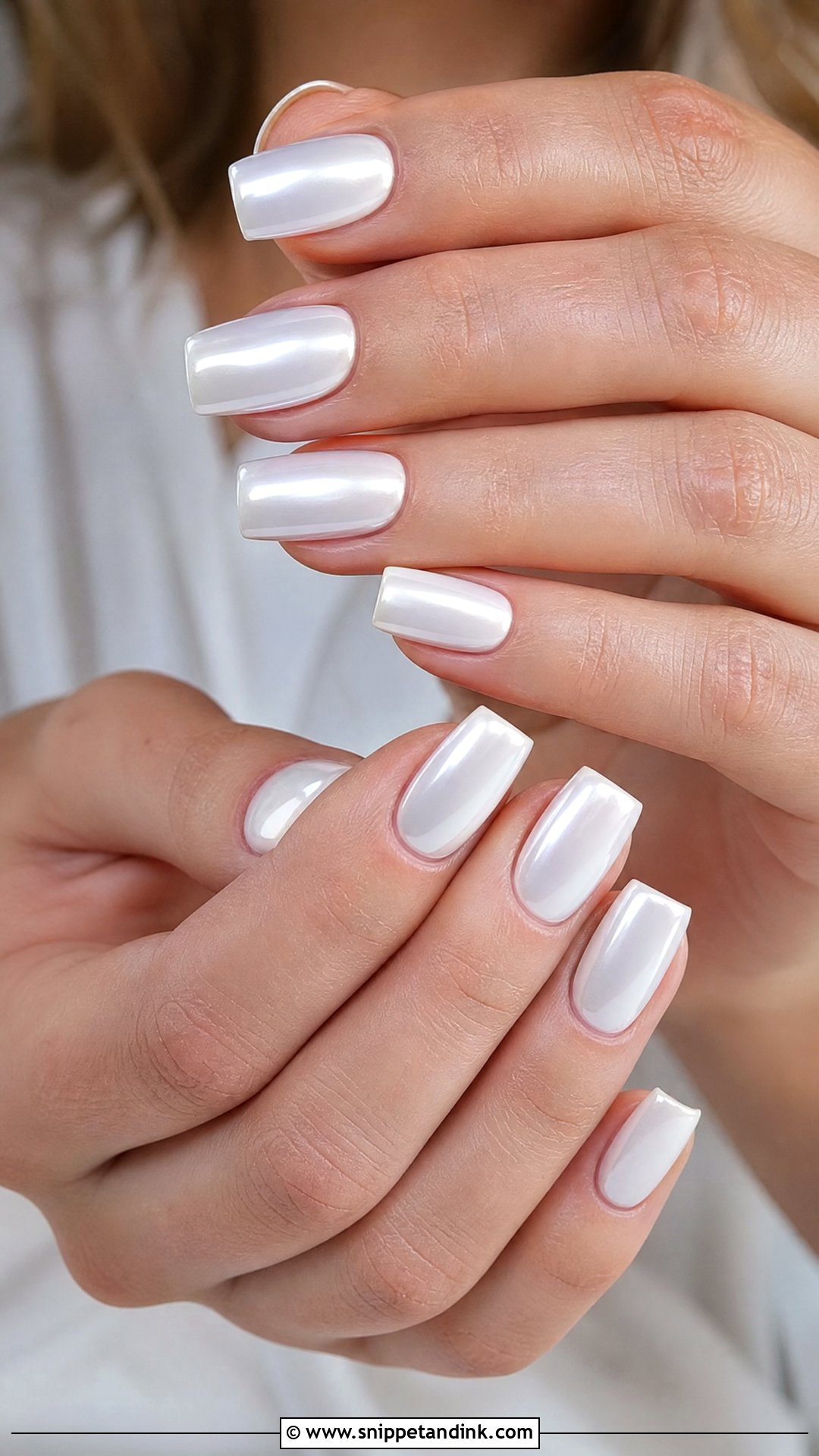 Square Wedding Nails With White Chrome - Snippet and Ink - 25 Square Wedding Nails for Bride