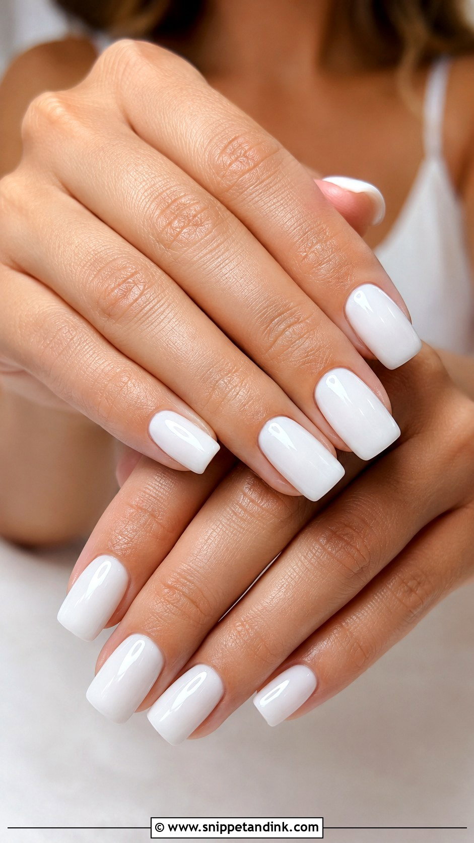 Square White Wedding Nails - Snippet and Ink - 20 White Nails for Wedding