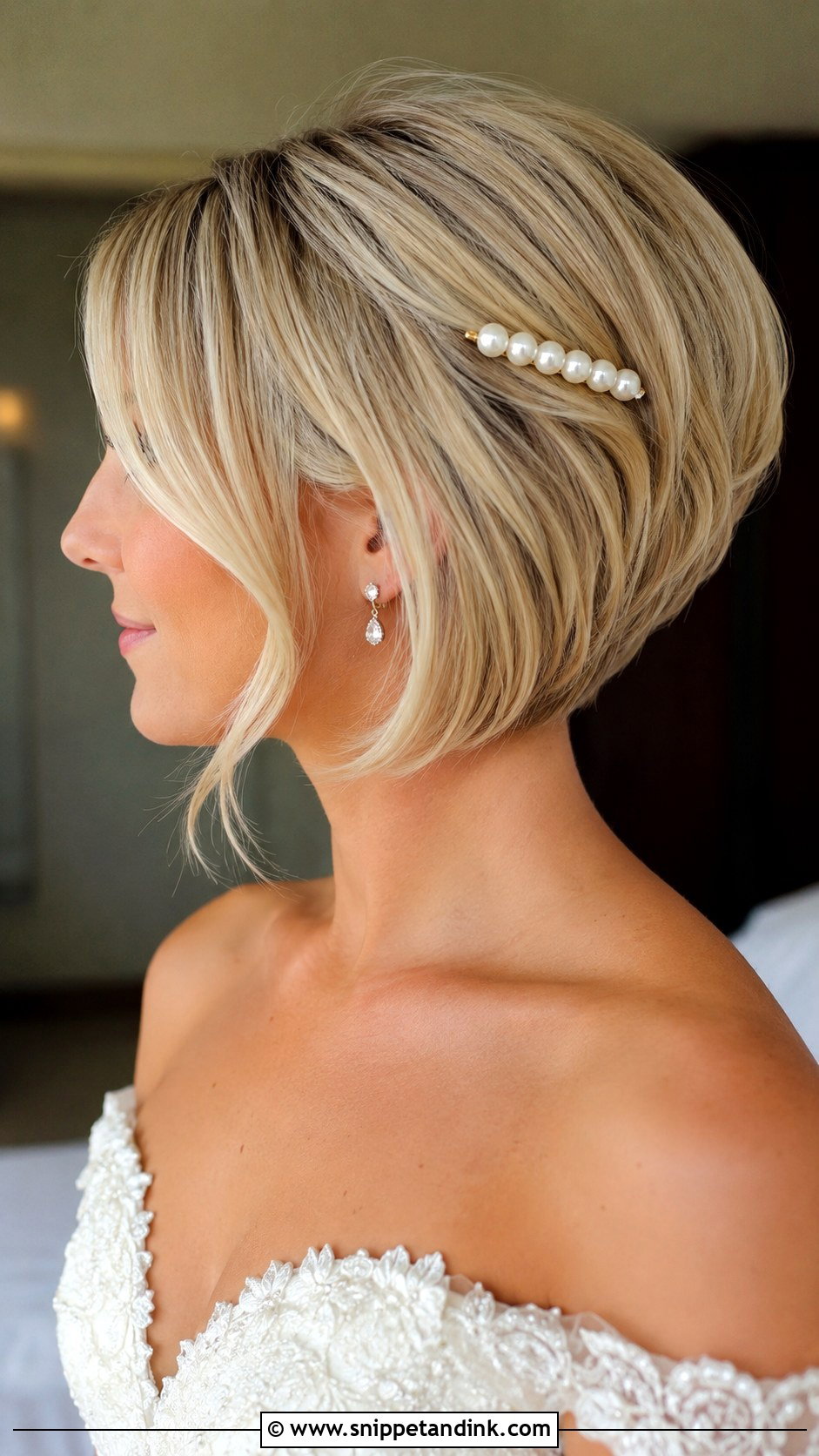 Stacked Bridal Bob - Snippet and Ink - 20 Bob Hair Bride Ideas