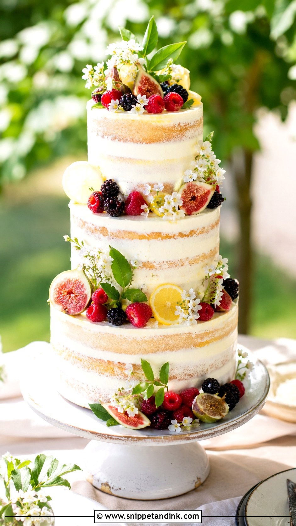 Stacked Wedding Cake With Fruit - Snippet and Ink - 20 Stacking Wedding Cakes Ideas