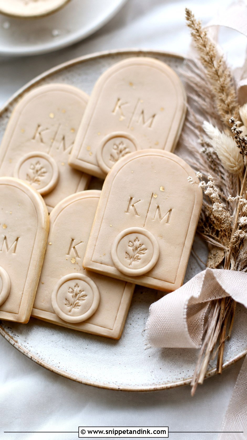 Stamped Initial Wedding Cookies - Snippet and Ink - 20 Initial Wedding Cookies