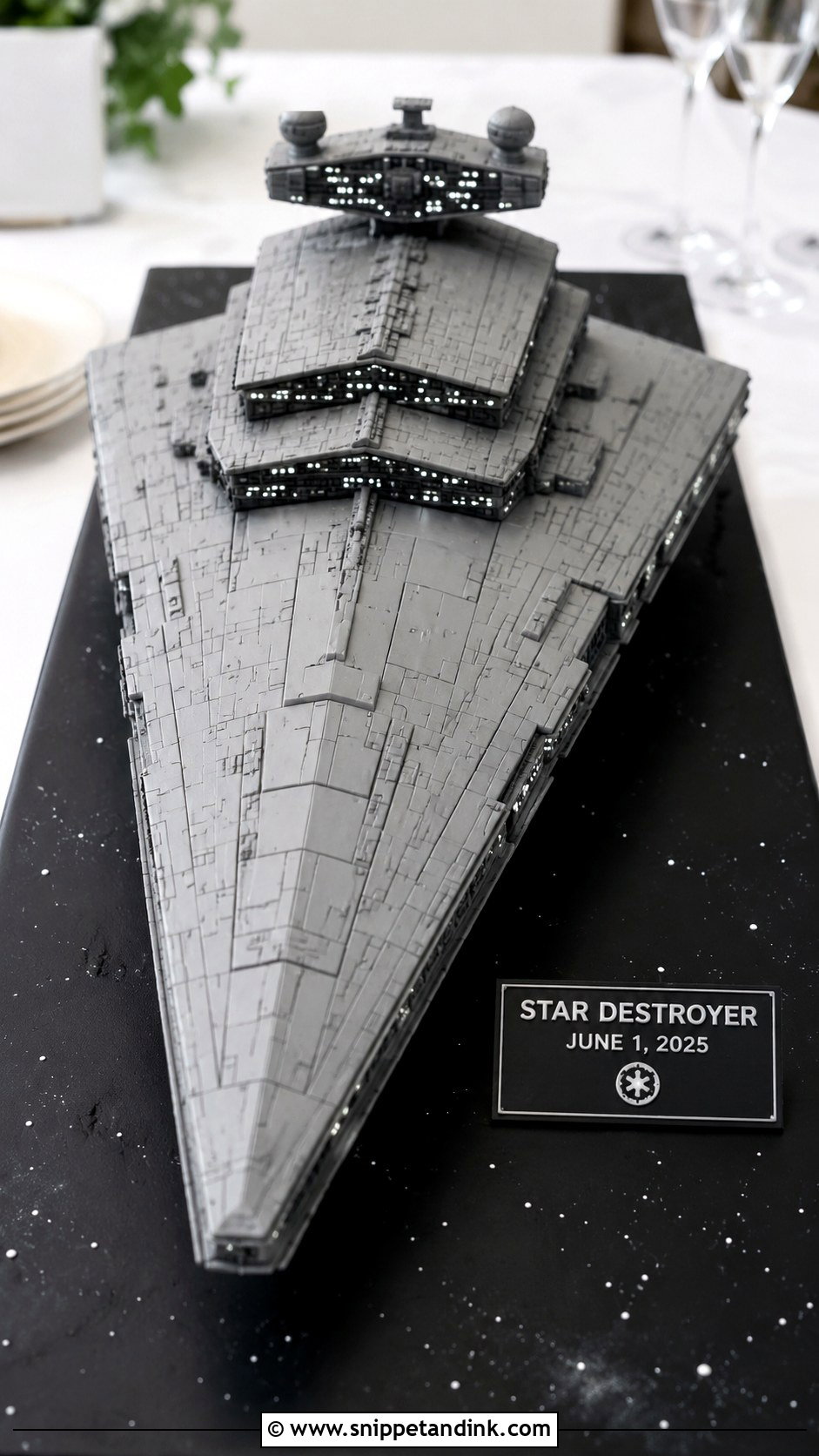 Star Destroyer Groom Cake - Snippet and Ink - 25 Star Wars Groom Cake Ideas