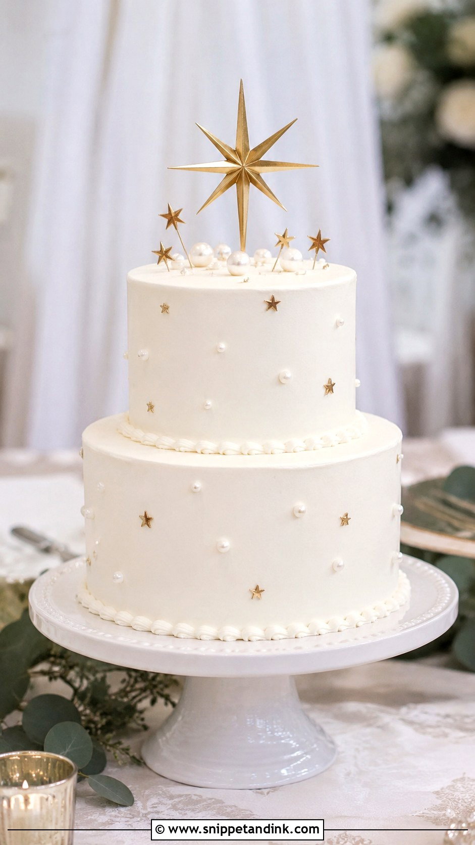 Star Topper Wedding Cake - Snippet and Ink - 20 Star Wedding Cake Ideas