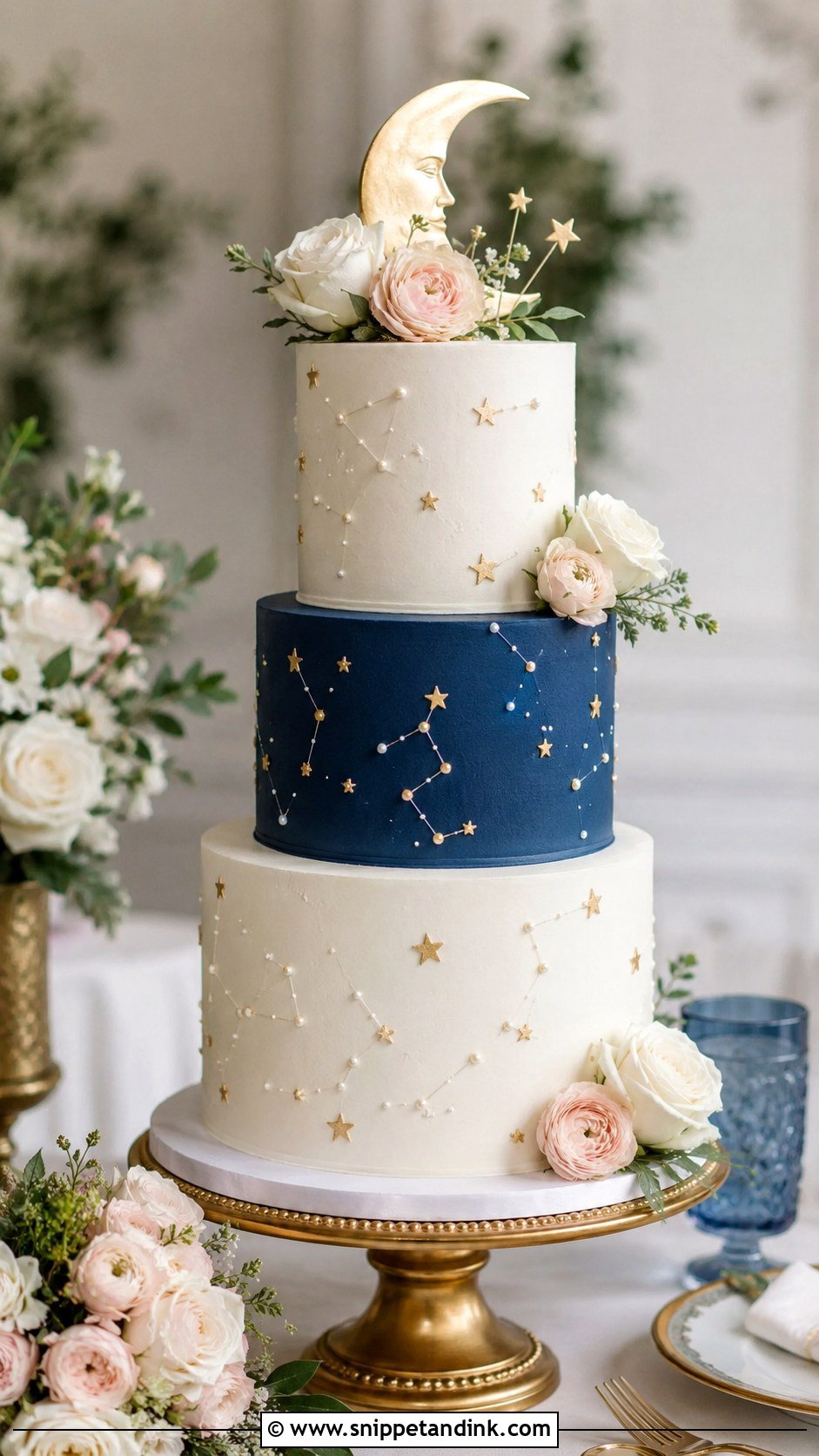 Star Wedding Cake With Flowers - Snippet and Ink - 20 Star Wedding Cake Ideas