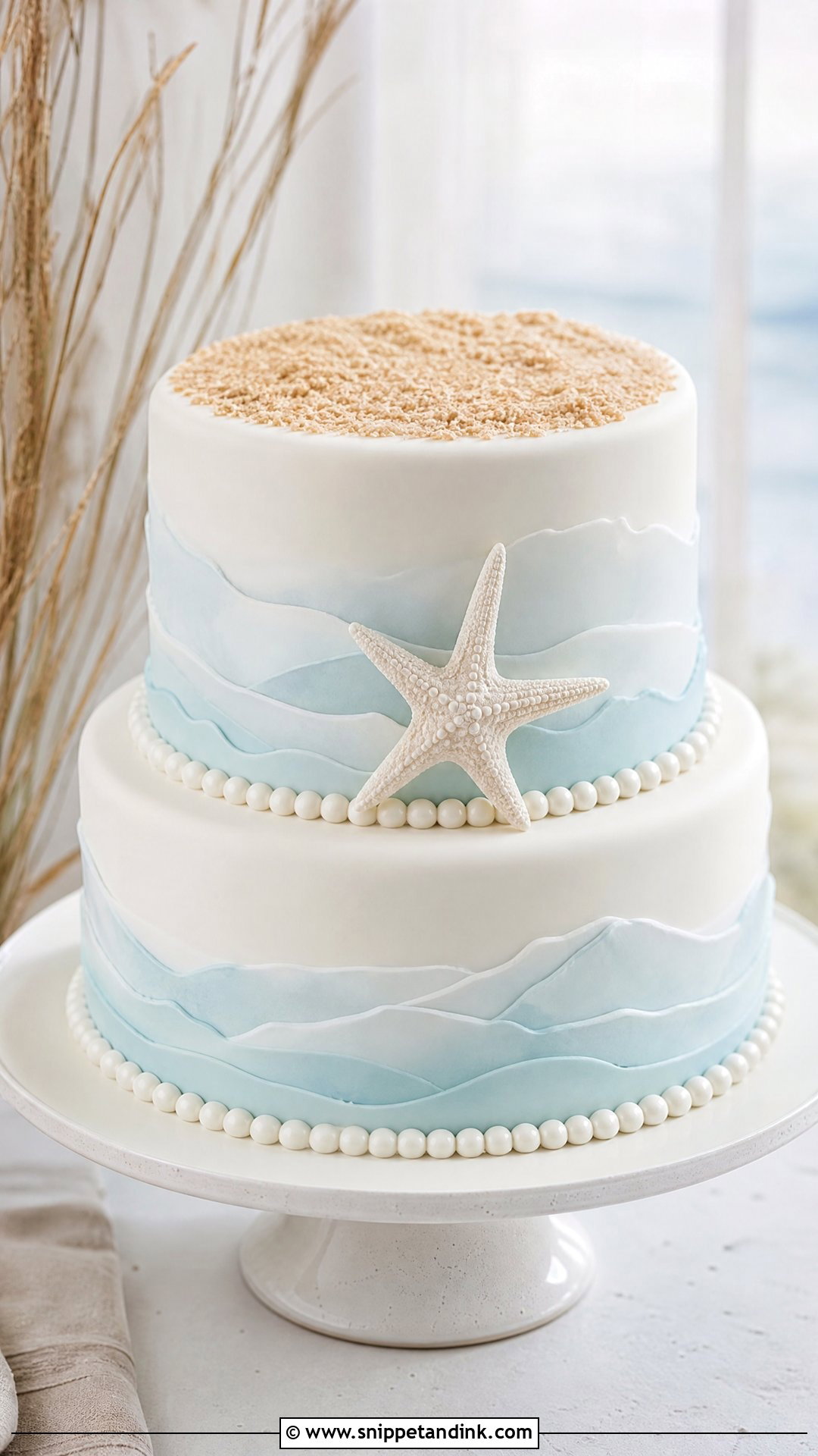 Starfish Beach Wedding Cake - Snippet and Ink - 30 Beach Cake Ideas for Wedding
