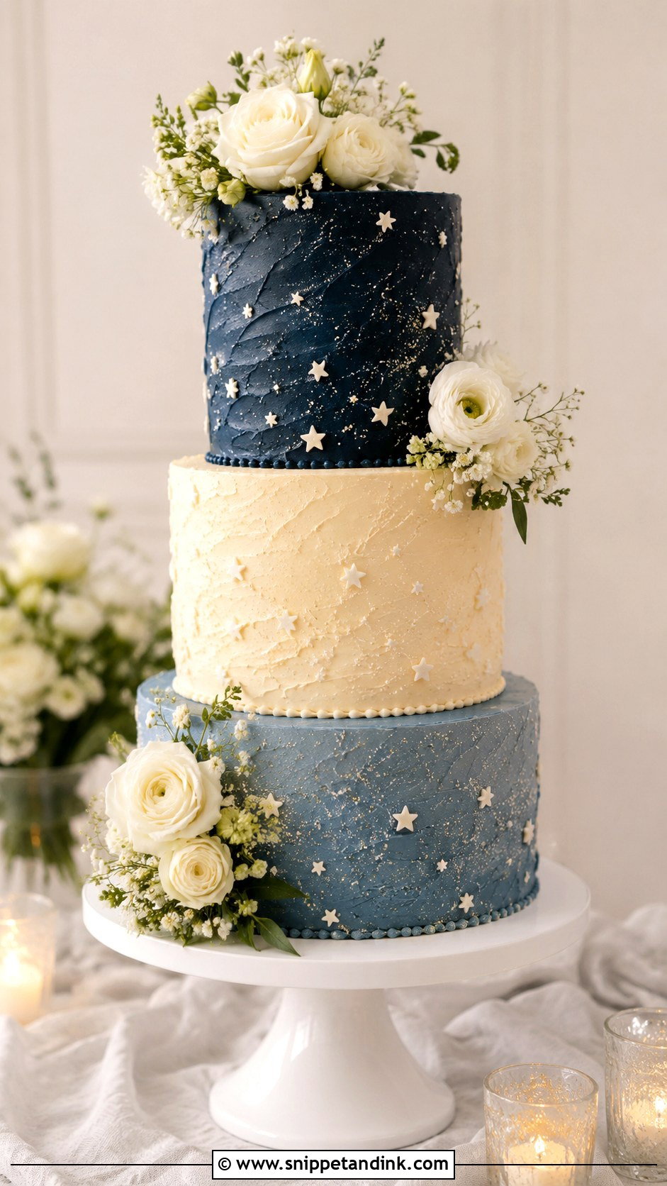 Starry Night Buttercream Wedding Cake - Snippet and Ink - 20 Starry Night Cake Ideas for Wedding