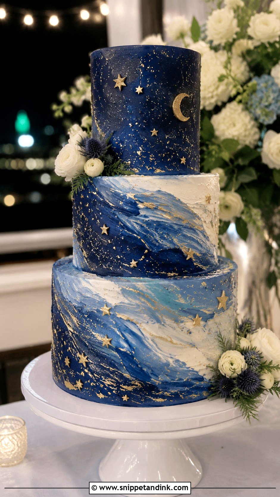 Starry Night Wedding Cake - Snippet and Ink - 20 Star Wedding Cake Ideas