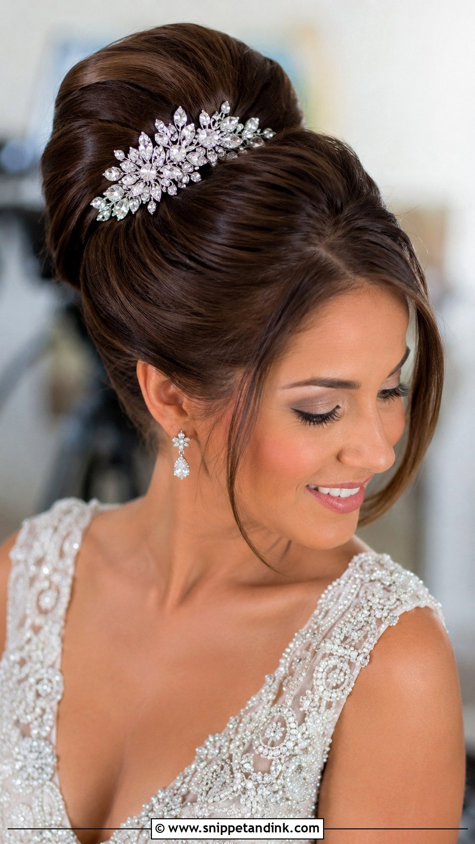 Statement Comb With Glamorous Updo - Snippet and Ink - 20 Bridal Hair Comb Ideas