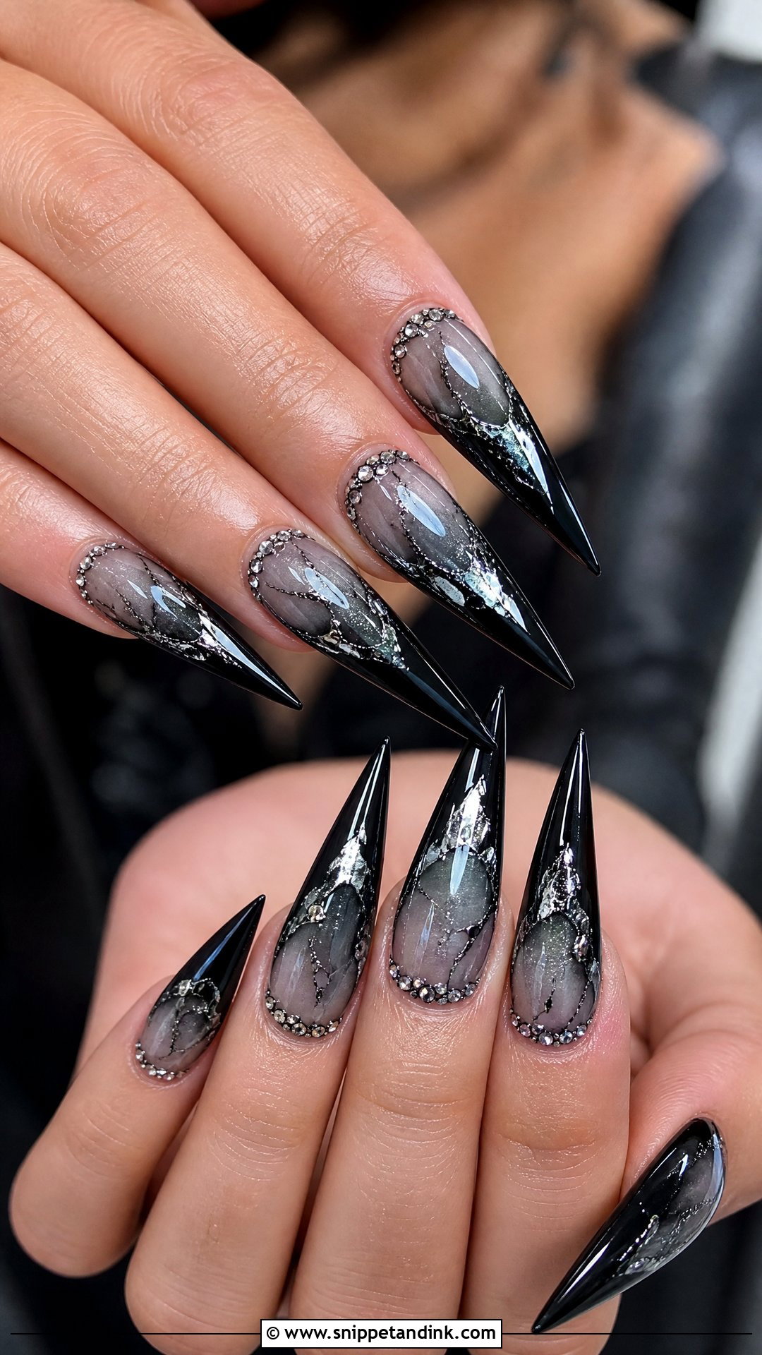 Stiletto Goth Wedding Nails - Snippet and Ink - 25 Goth Wedding Nails