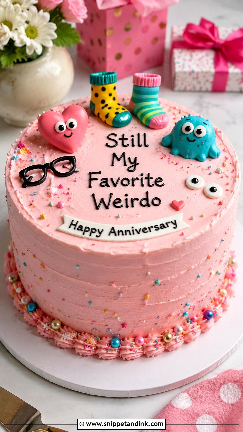 Still My Favorite Weirdo Anniversary Cake - Snippet and Ink - 20 Funny Anniversary Cake Ideas