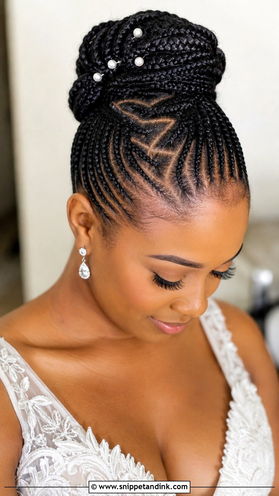 Stitch Braids Into a Bun - Snippet and Ink - 20 Black Brides Hairstyles Weddings