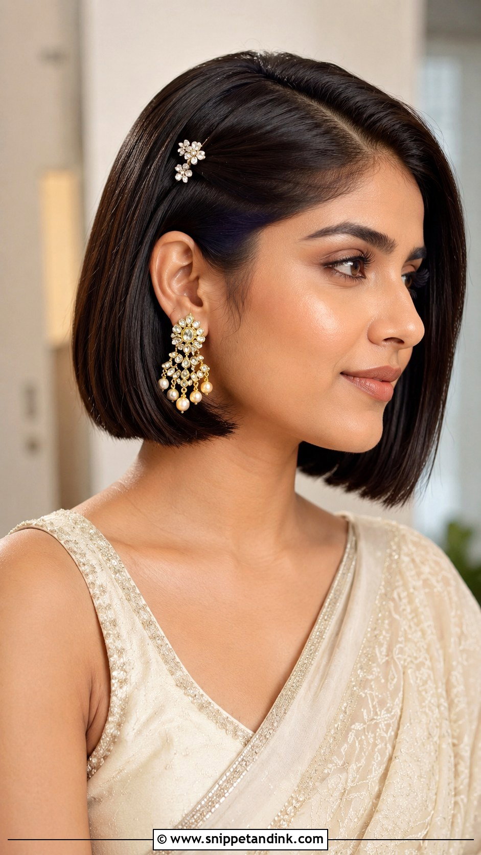 Straight Bob Hair - Snippet and Ink - 15 Straight Hairstyles for Indian Wedding