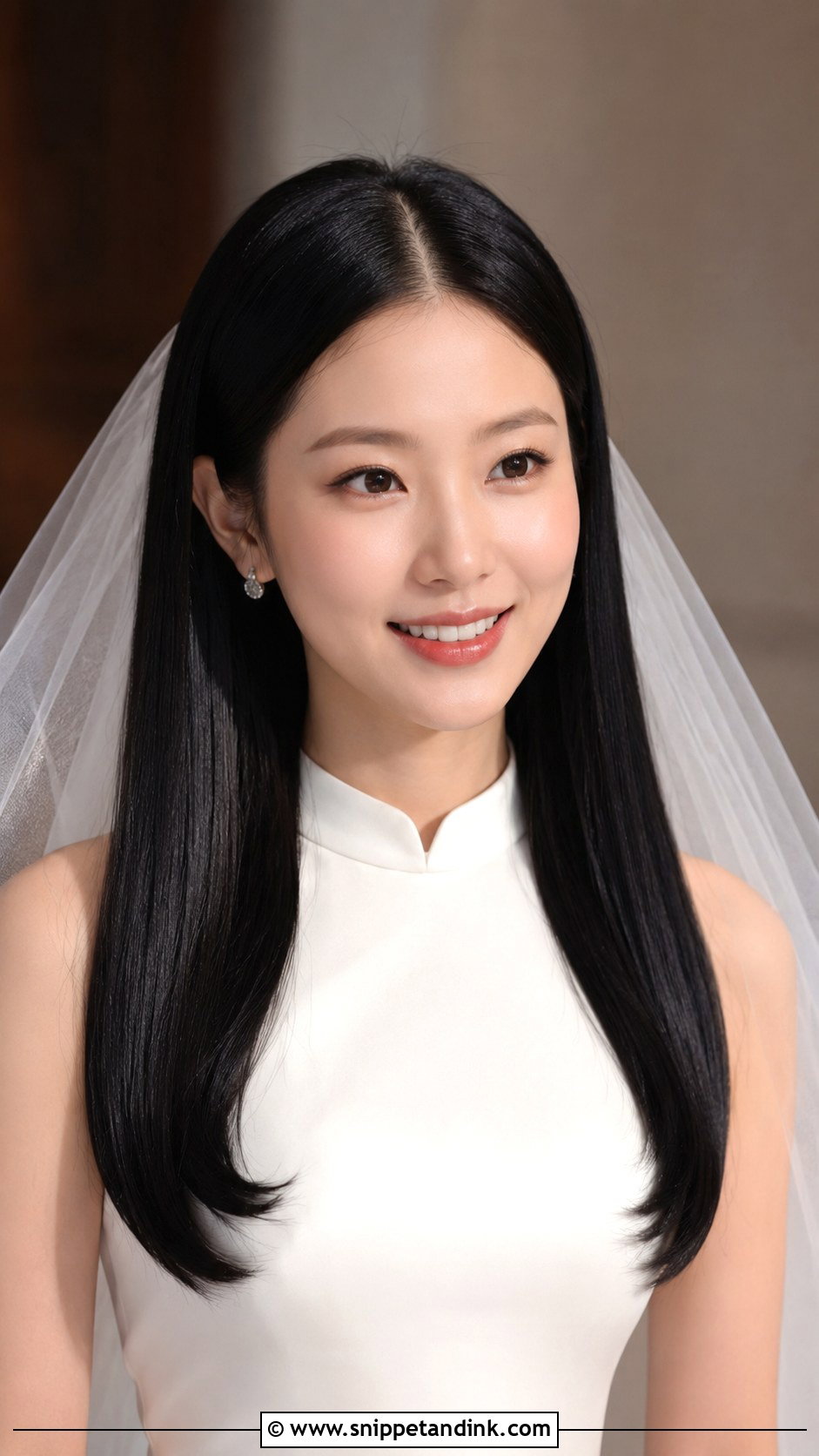 Straight Bridal Hair - Snippet and Ink - 20 Clean Bridal Hair Ideas