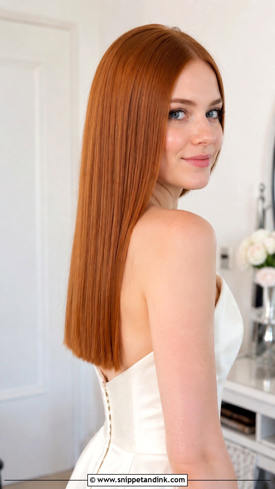 Straight Bridal Hair Down With Blunt Ends - Snippet and Ink - 15 Straight Bridal Hair Down Ideas