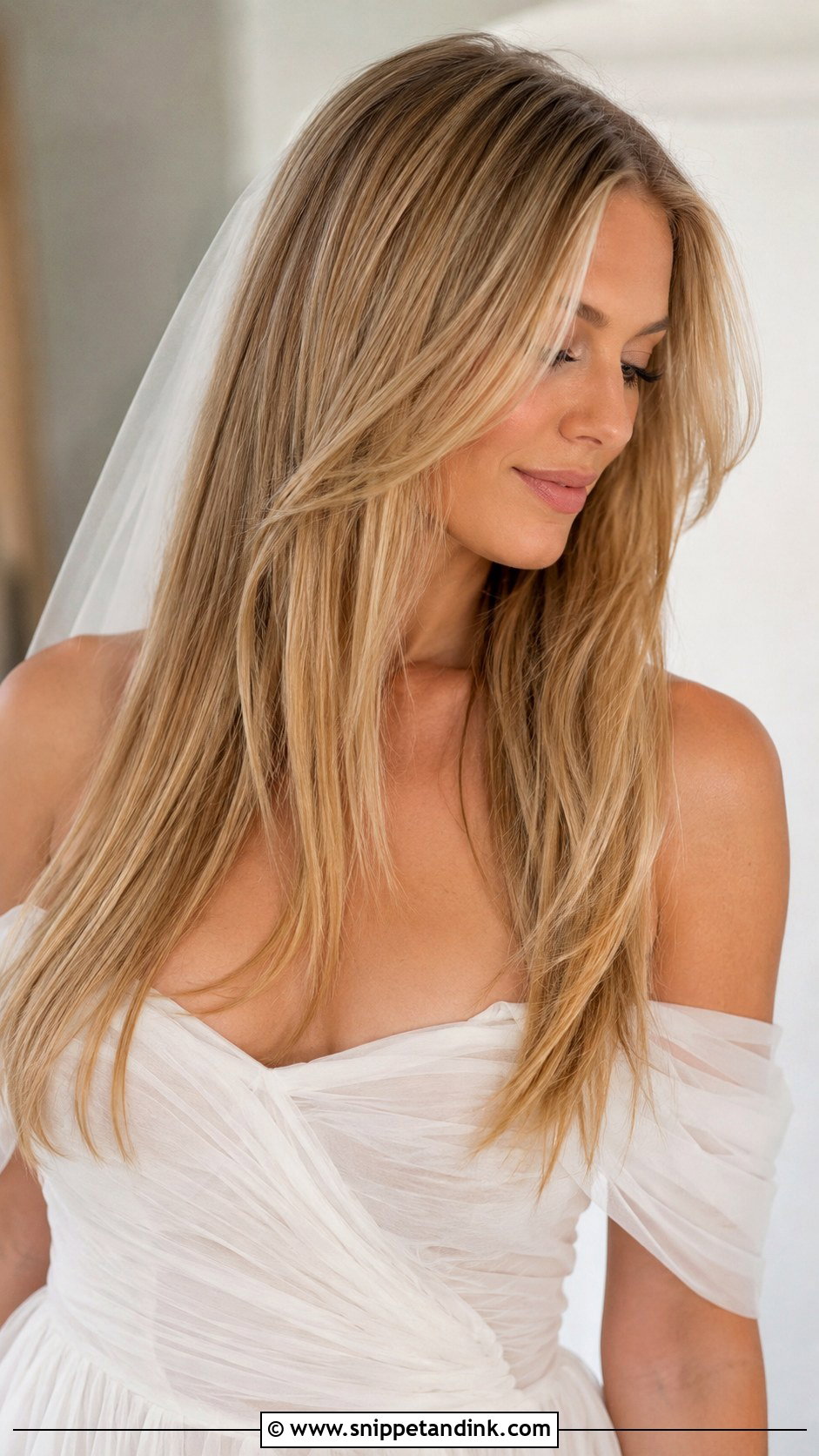 Straight Bridal Hair Down With Long Layers - Snippet and Ink - 15 Straight Bridal Hair Down Ideas