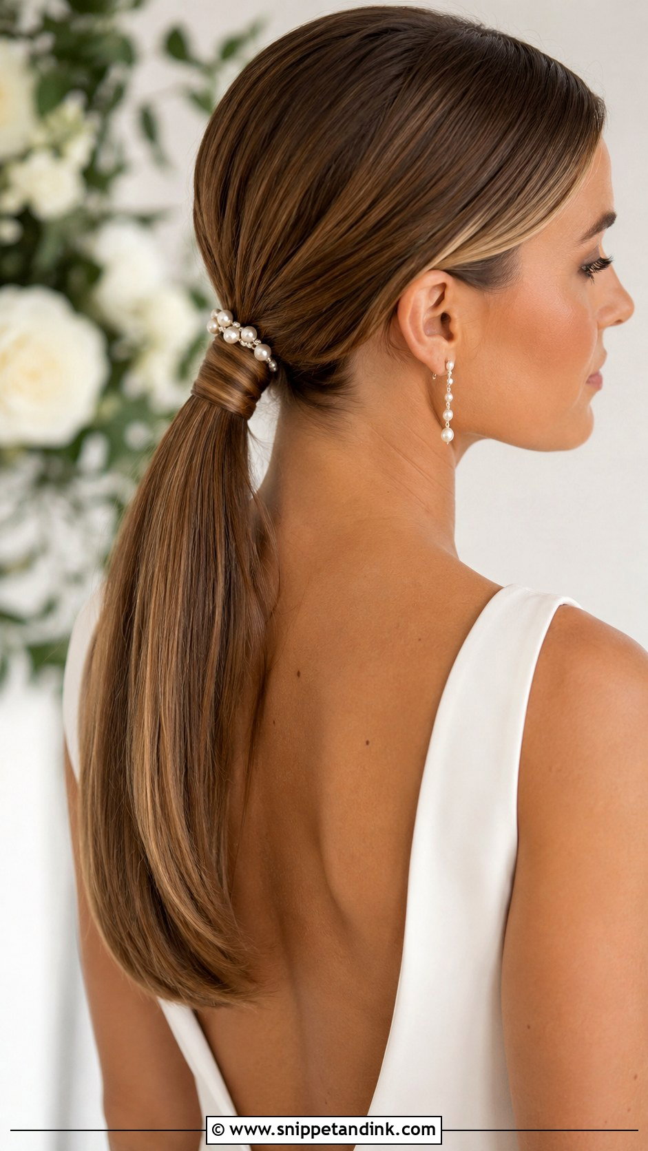 Straight Bridal Ponytail - Snippet and Ink - 15 Straight Hairstyles for Bride