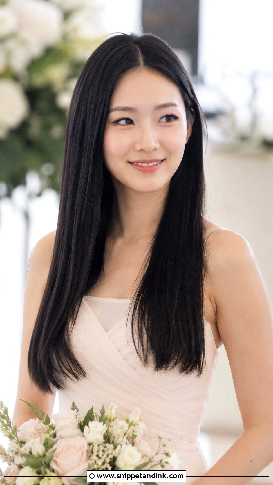 Straight Bridesmaid Hairstyle - Snippet and Ink - 30 Bridesmaid Hairstyles for Long Hair
