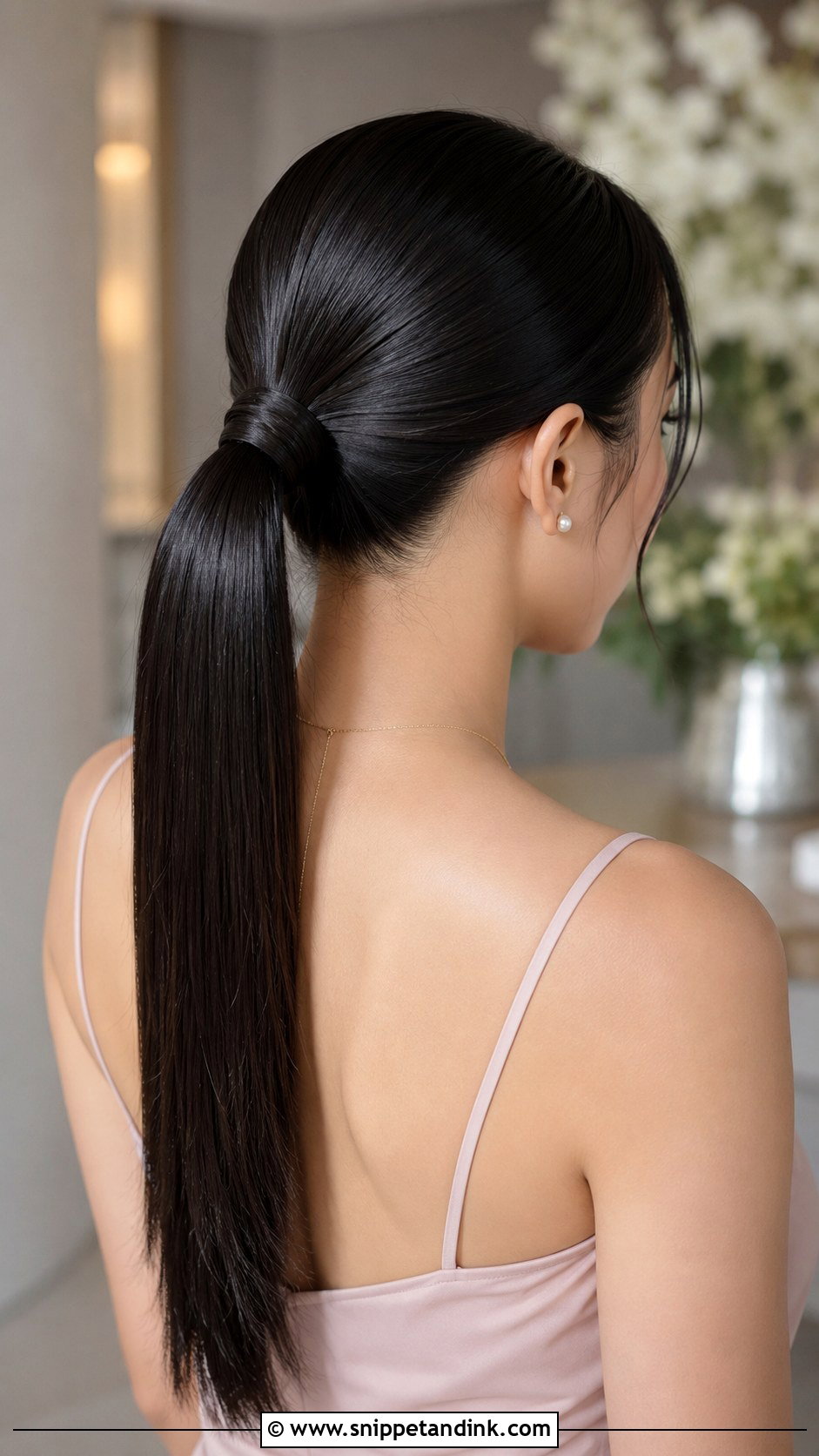Straight Bridesmaid Ponytail - Snippet and Ink - 30 Bridesmaid Hair Ponytail Ideas