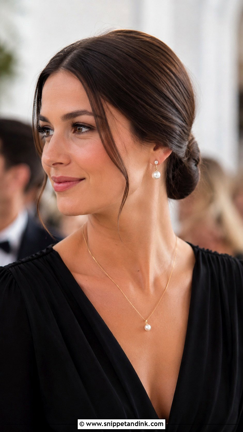 Straight Chignon Wedding Guest Hair - Snippet and Ink - 15 Straight Hair for Wedding Guest Ideas