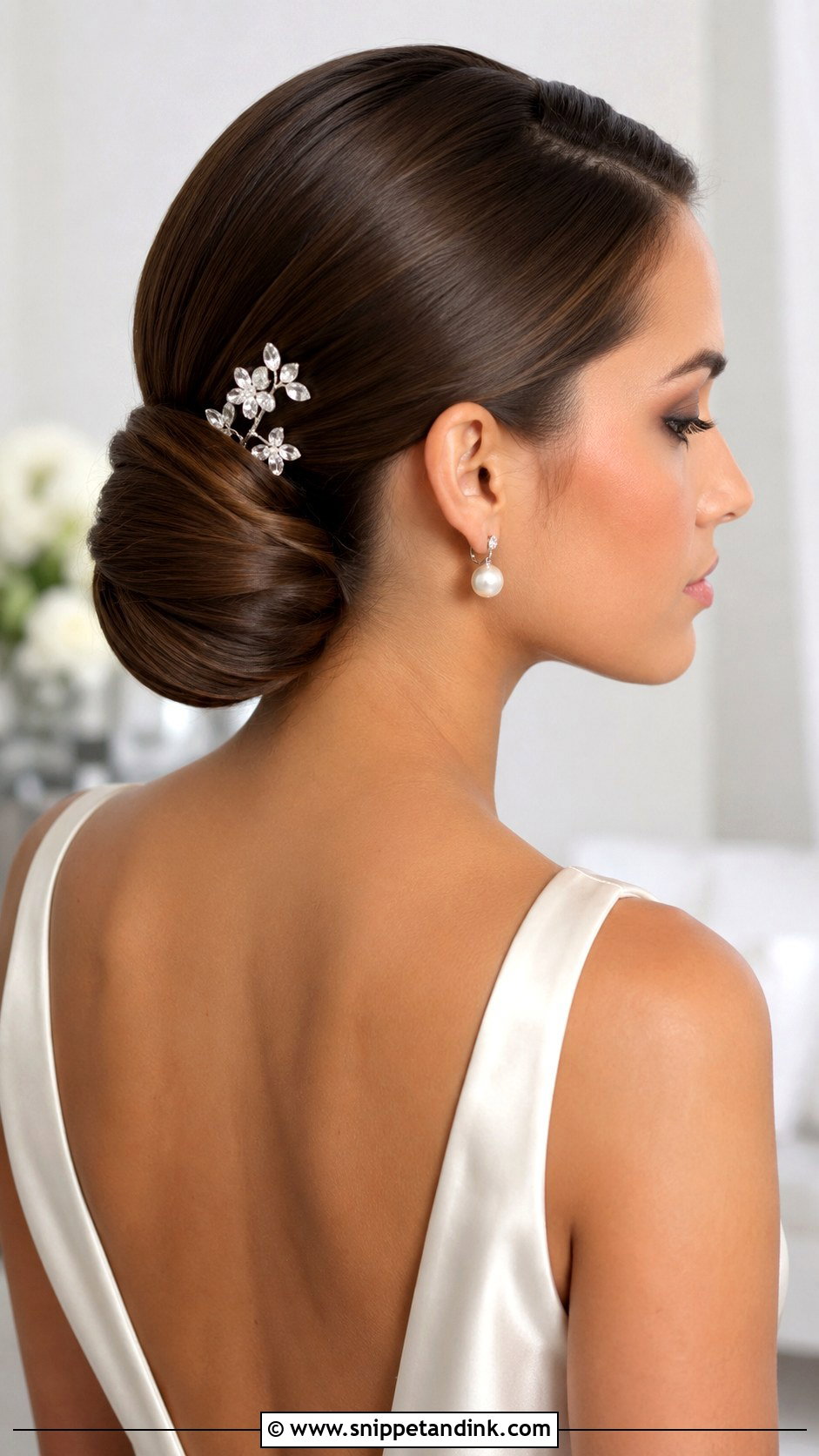 Straight Chignon Wedding Hair - Snippet and Ink - 15 Simple Wedding Hairstyles Straight Hair