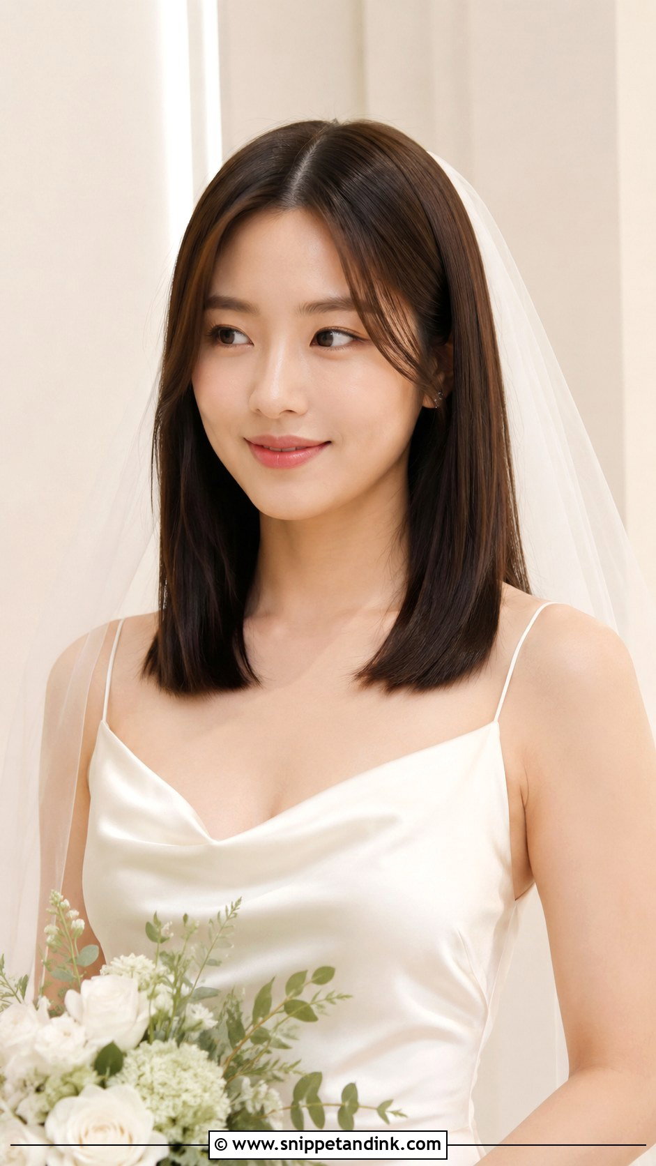 Straight Down Wedding Hair - Snippet and Ink - 15 Minimalist Wedding Hair Ideas