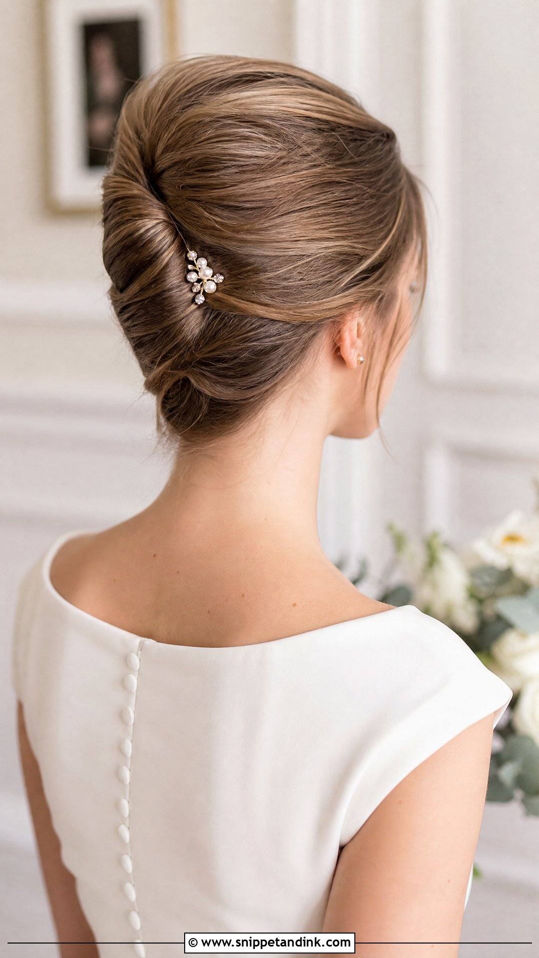 Straight French Twist Wedding Hairstyle - Snippet and Ink - 20 Straight Hair Wedding Hairstyle Ideas