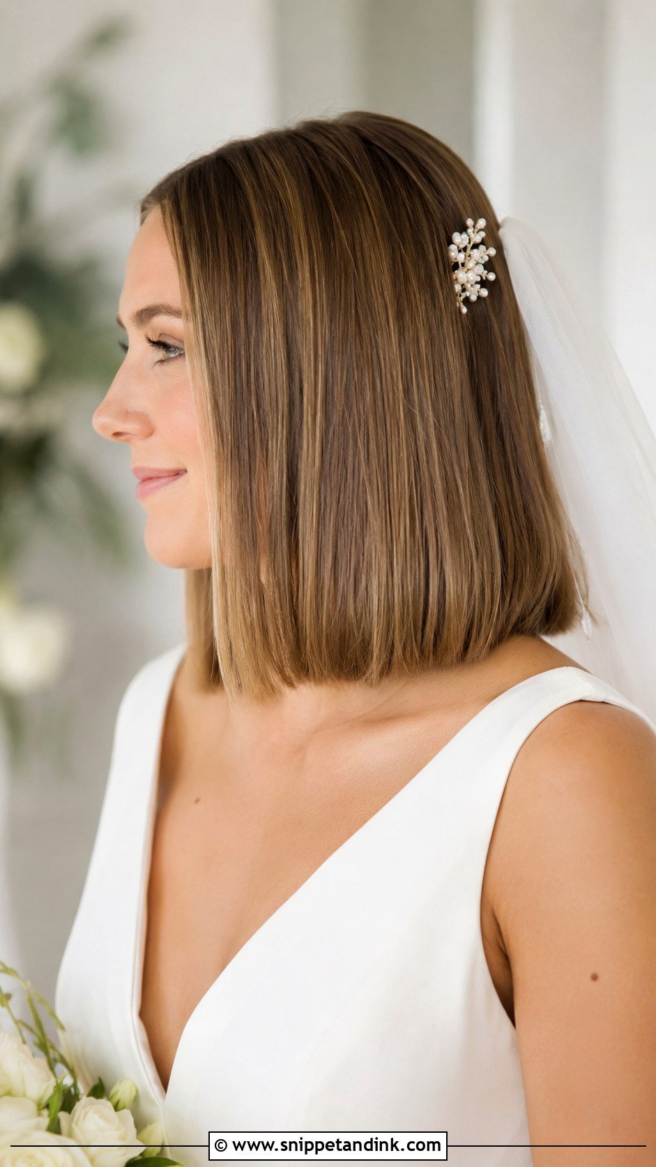 Straight Hair Blunt Lob - Snippet and Ink - 25 Straight Wedding Hairstyles