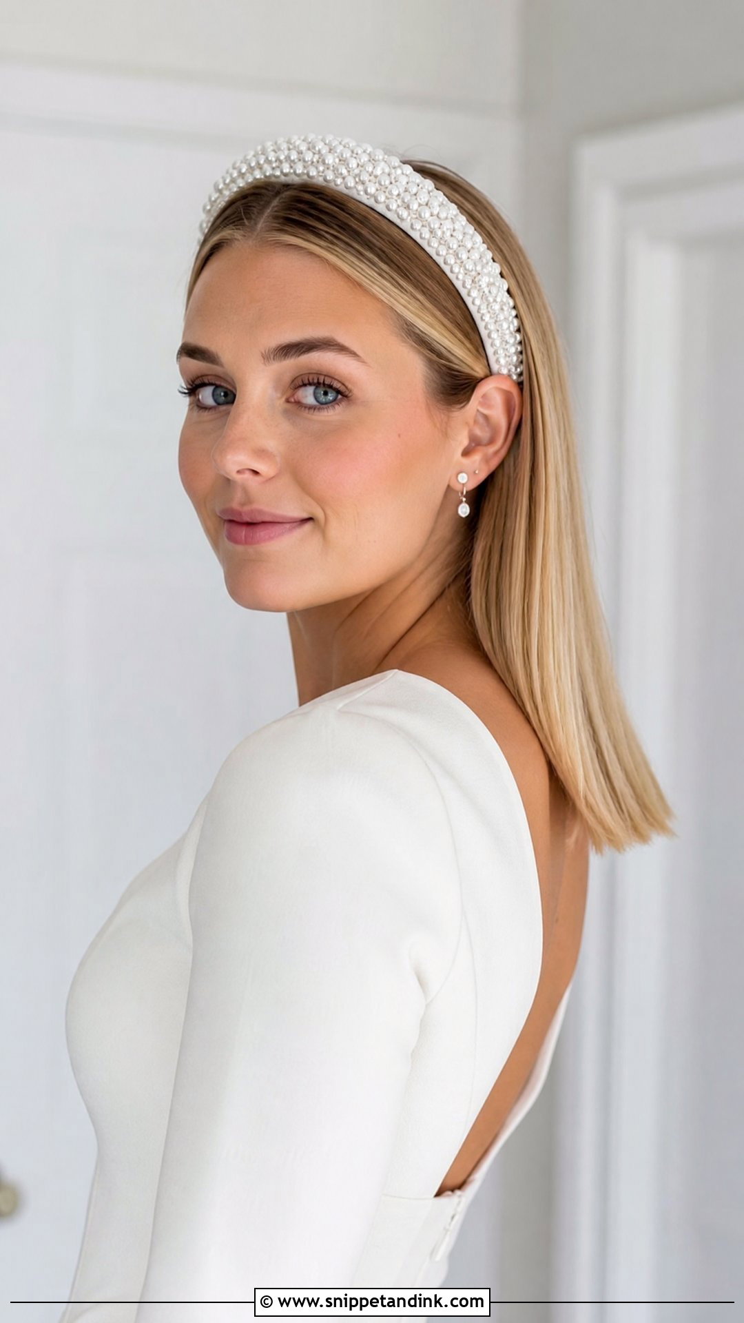 Straight Hair Bride With Headband - Snippet and Ink - 15 Bride with Straight Hair Ideas