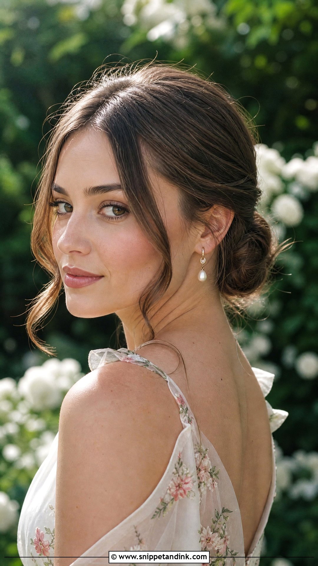 Straight Hair Bun With Face Framing Pieces - Snippet and Ink - 20 Straight Hairstyles Wedding Guest