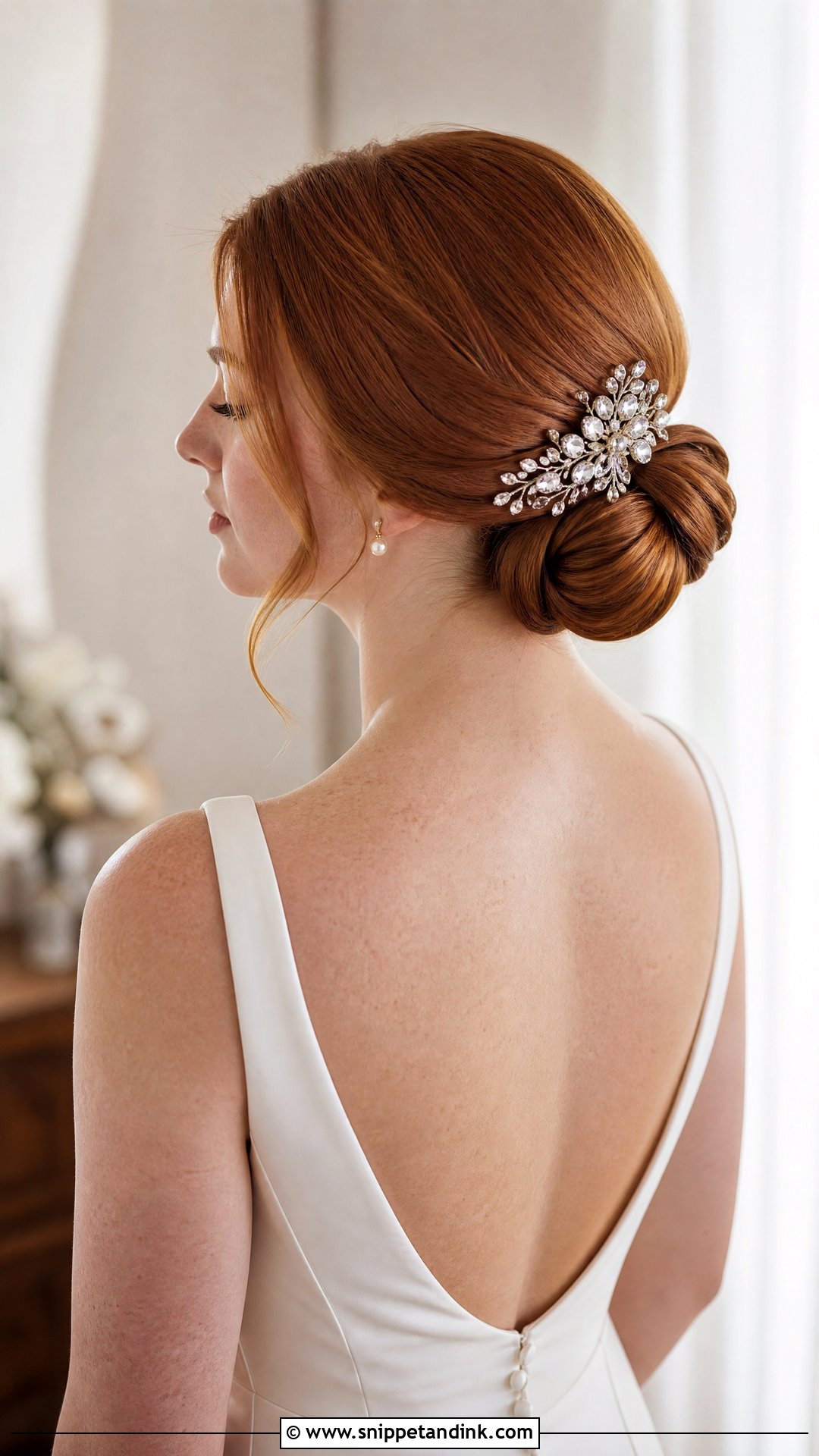 Straight Hair Chignon Bridal Updo - Snippet and Ink - 20 Straight Hair Bridal Hairstyles