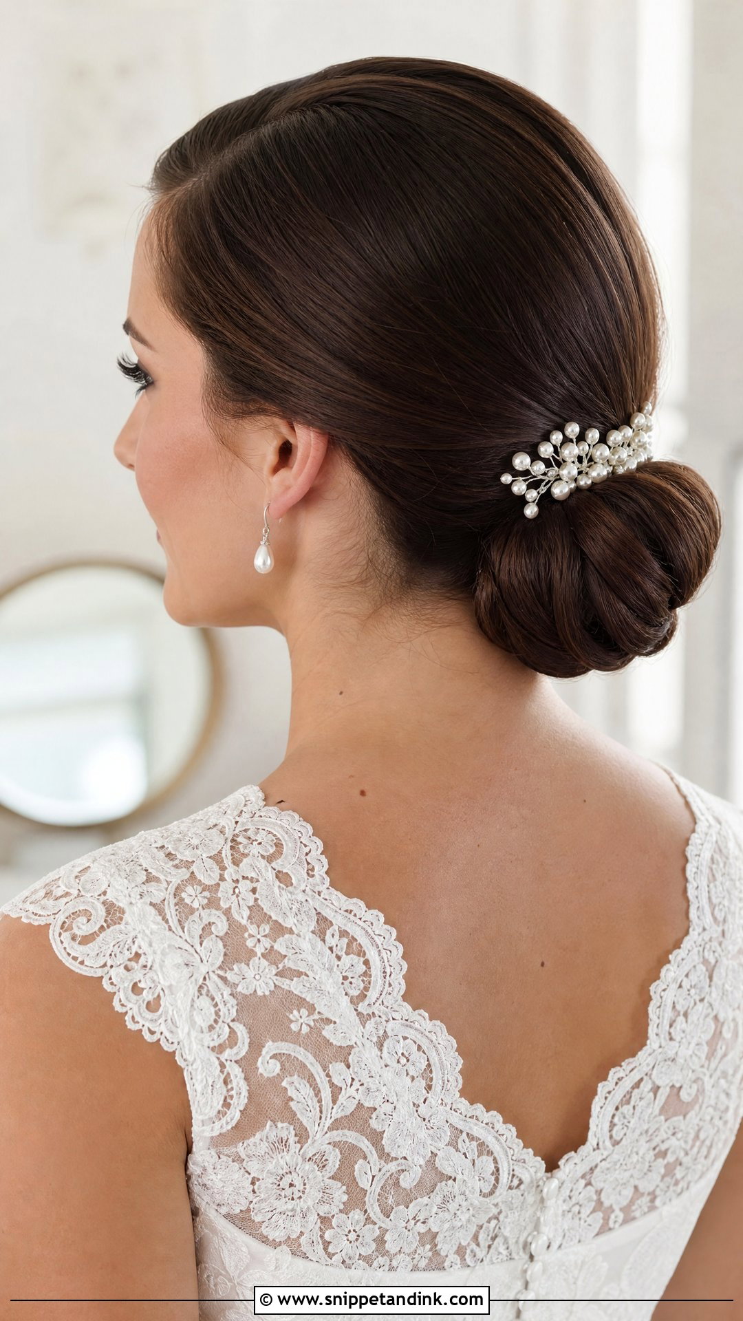 Straight Hair Chignon Wedding Hairstyle - Snippet and Ink - 20 Wedding Hairstyles with Straight Hair
